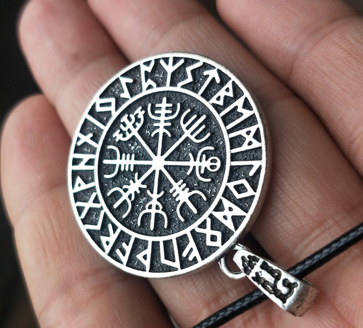 Nordic Symbol Viking Rune Ring Amulet Pendant necklace