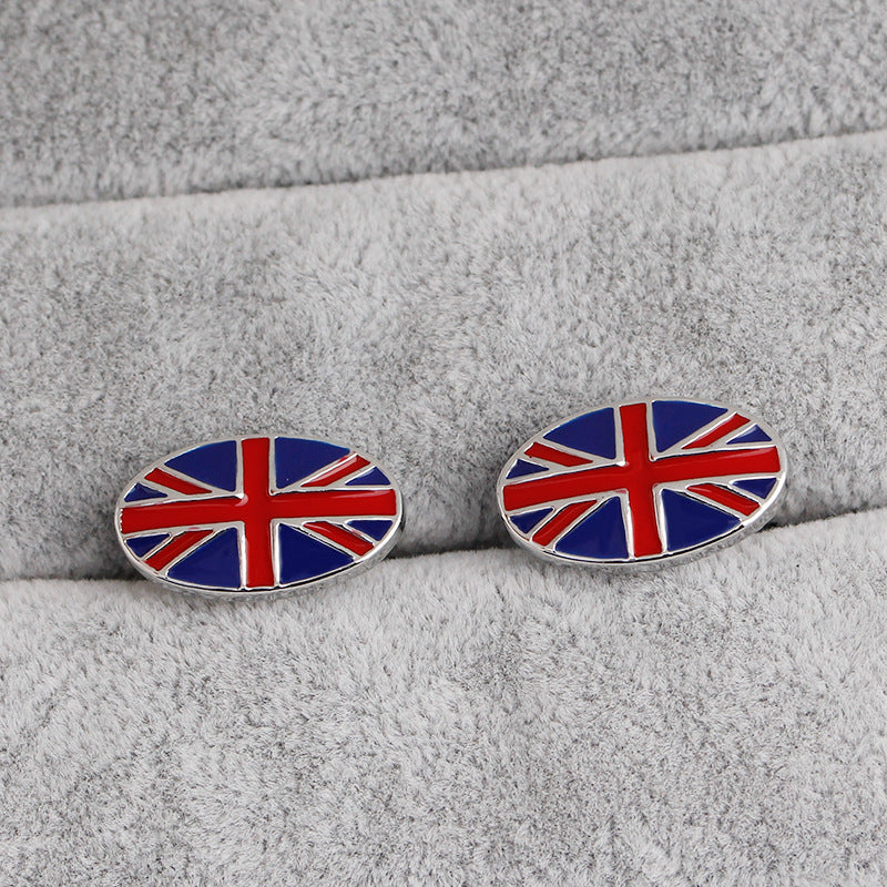 British Flag Geometric Fashion Men's French Shirt Cufflinks