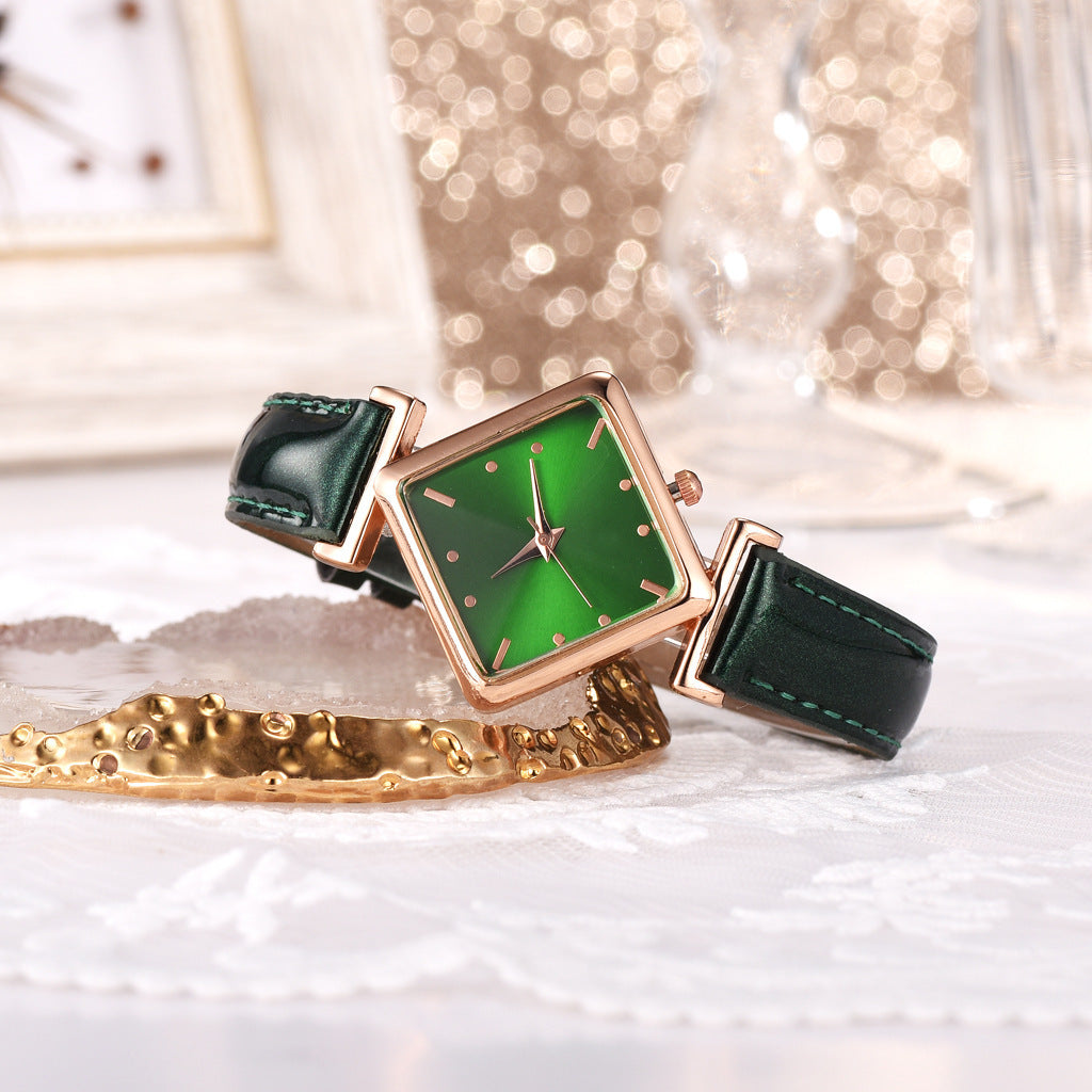 Square head quartz watch set