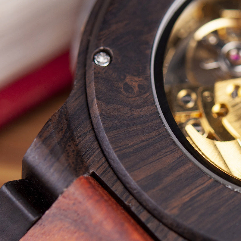 Automatic mechanical watch wood watch wood