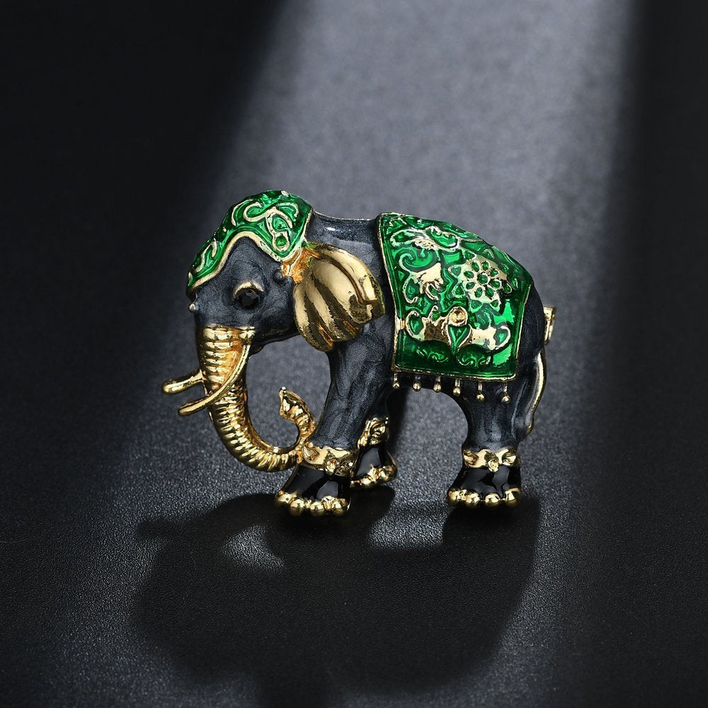 Drip Oil Vintage Enamel Elephant Brooch Accessories