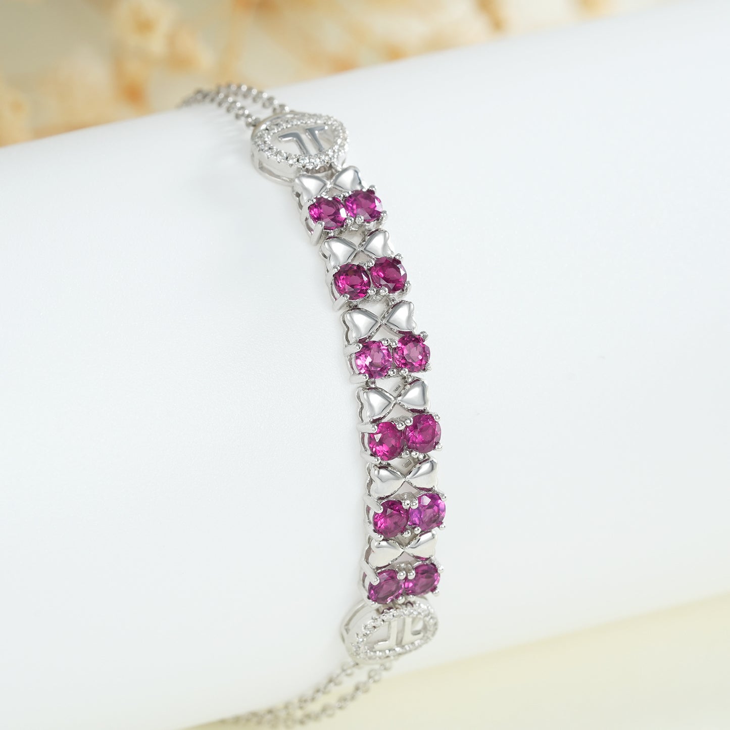 S925 Sterling Silver Purple Garnet Bracelet Women Fashion Zircon Light Luxury Jewelry