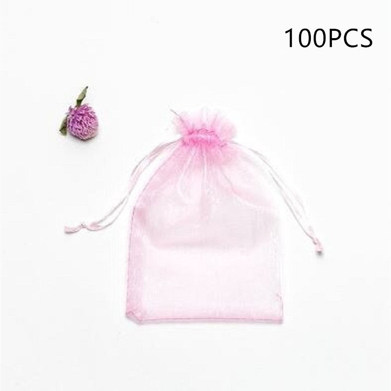 Candy Packaging Bag Drawstring Bag Jewelry Camphor Wood Bead Mesh Bag