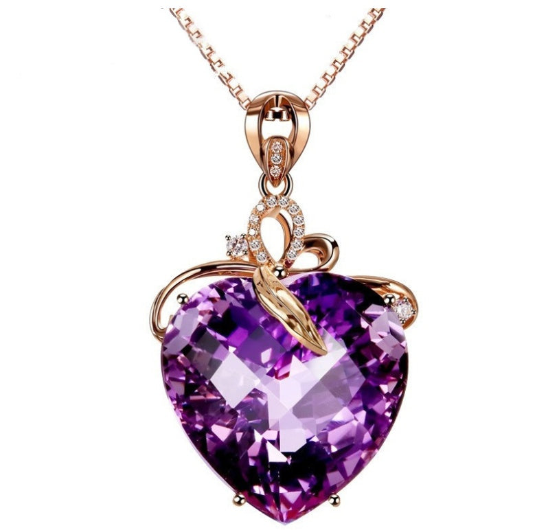 Heart-shaped amethyst pendant