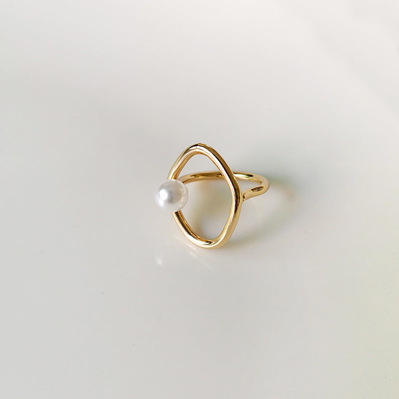 Dainty Faux Pearl Ring for Women Minimalist Rings