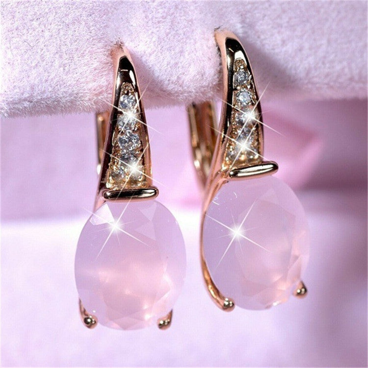 Oval Moonstone  Earrings Crystal Earrings Earrings