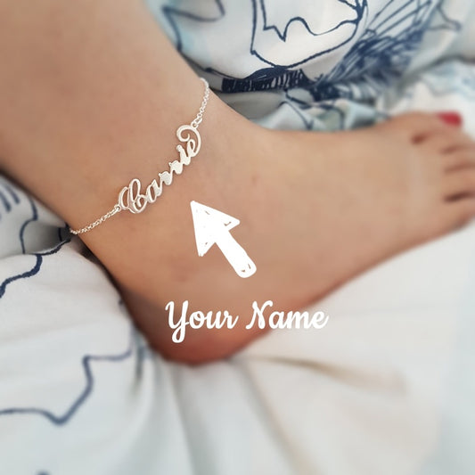 Custom Engraved Name Anklet