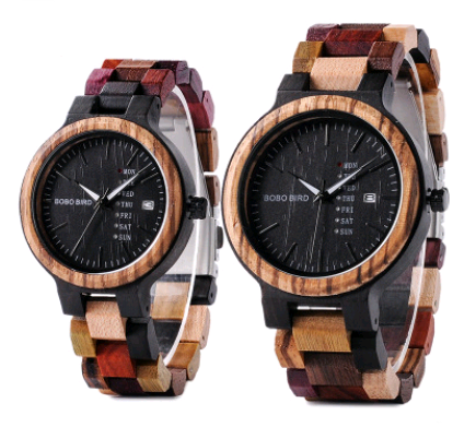 Casual wooden watch men's watch week calendar garden unique quartz watch