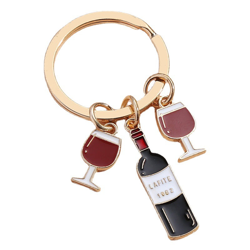 Wine Beer Car Key Pendant Keychain