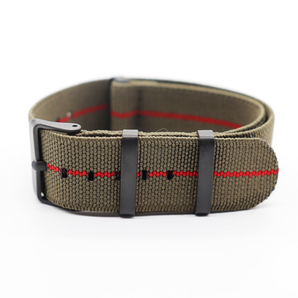 Black Canvas Nylon Strap With Elastic Strap