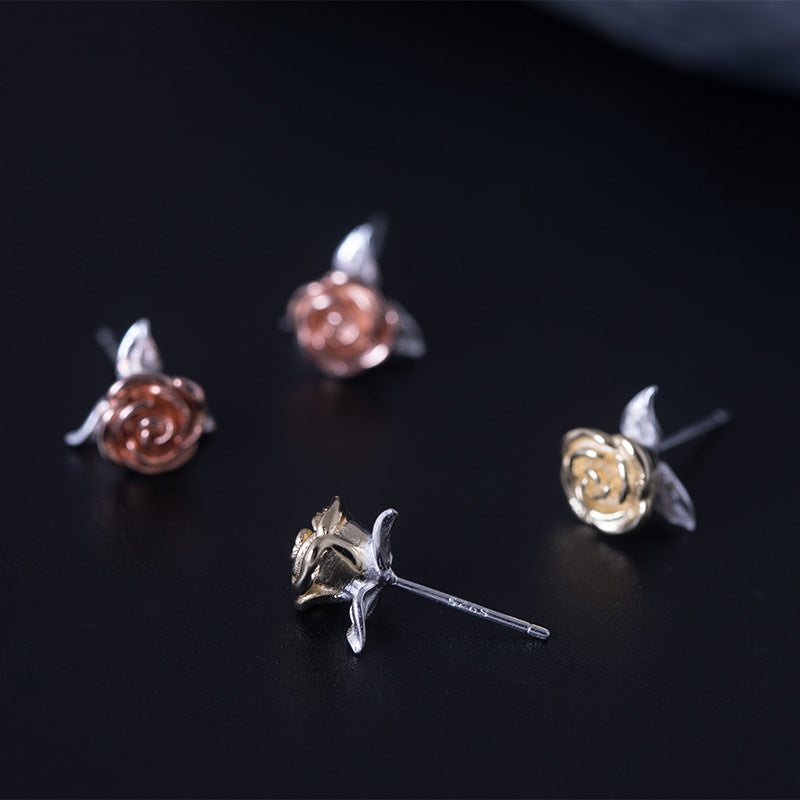 Creative jewelry rose earrings