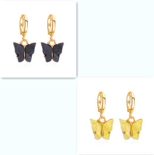 Women's Fashion Colorful Acrylic Butterfly Earrings