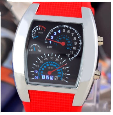 Led electronic aviation watch men's fashion sports dashboard creative watch