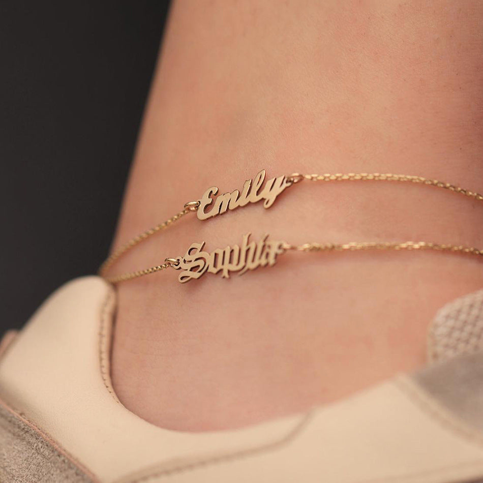 Personalized Custom Gold Plated 316L Stainless Steel Anklet
