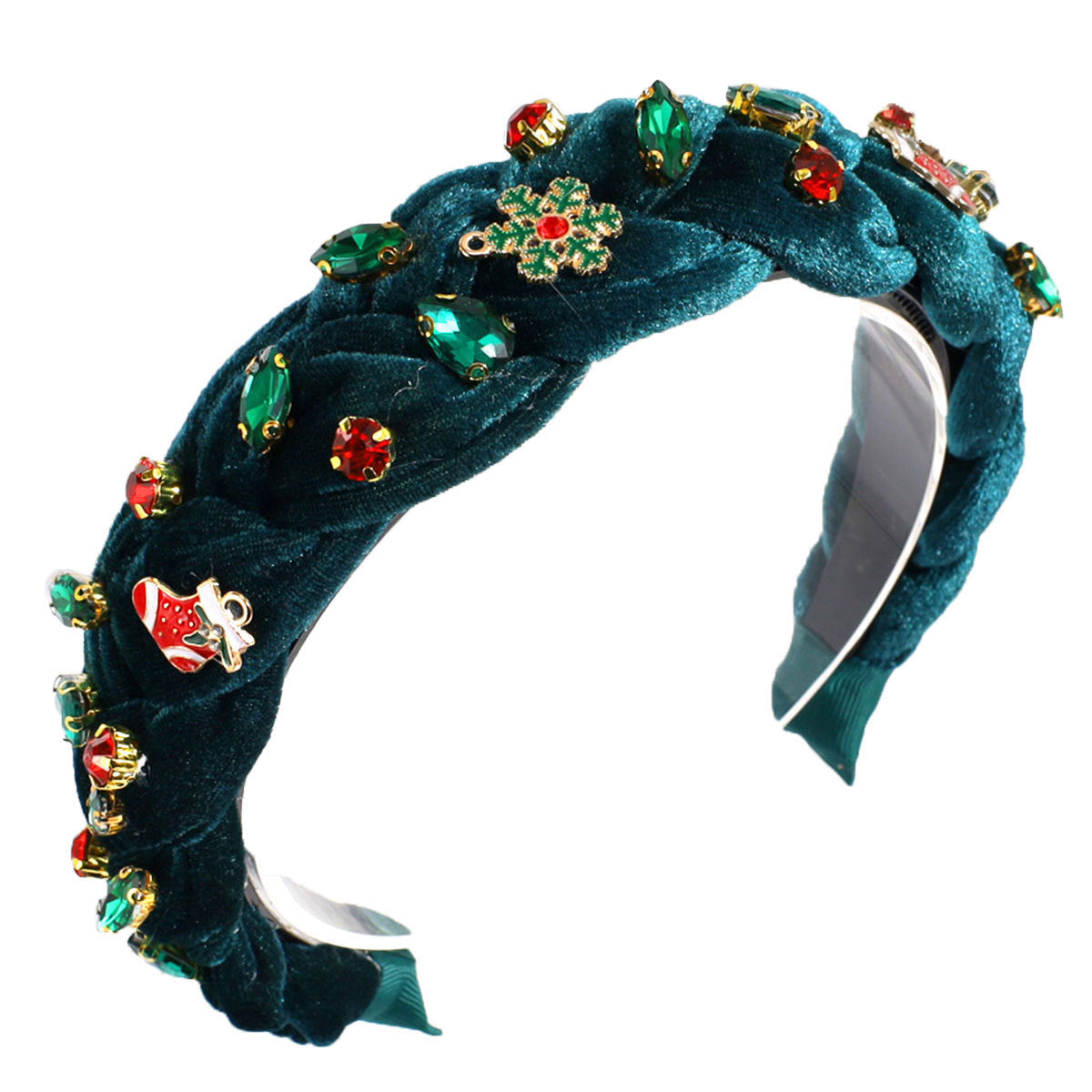 Snowflake Light Luxury All-match Hair Accessories Christmas Wide-brimmed Twist Braid Rhinestone Headband