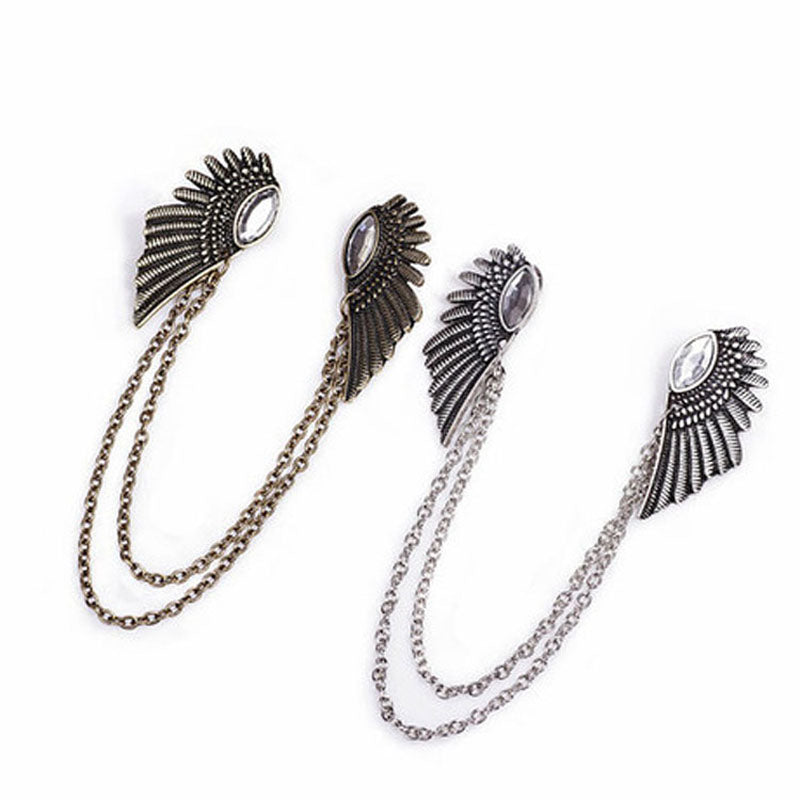 Female Punk Wing Jewel Vintage Collar Clip