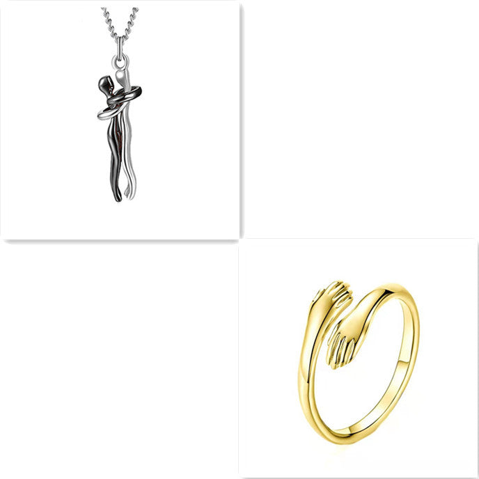 Love Hug Necklace - Unisex Couple Jewelry Simple Clavicle Chain