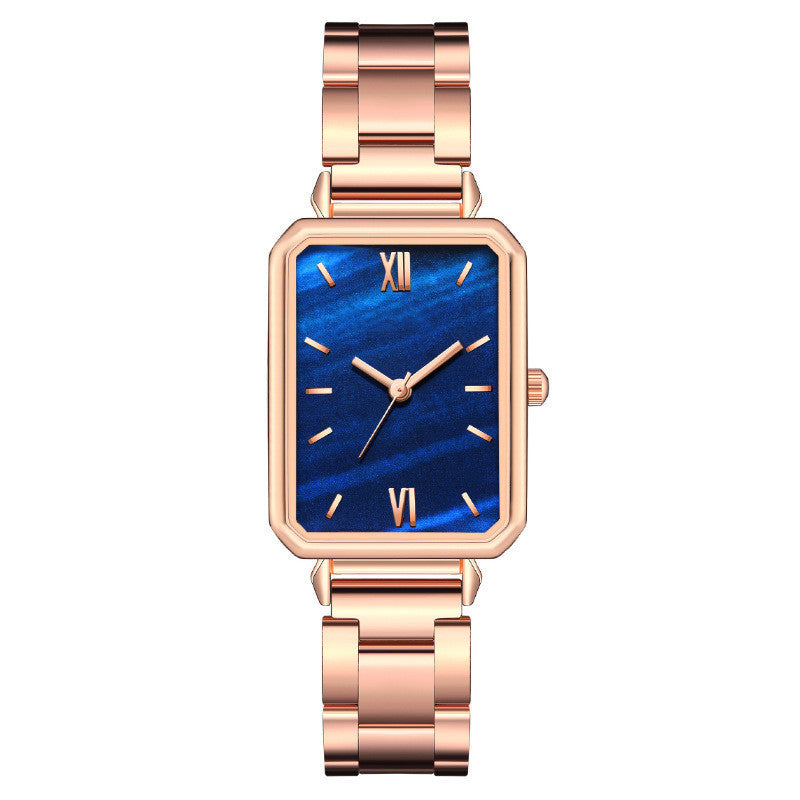 Women's Fashion Casual Square Steel With Quartz Watch