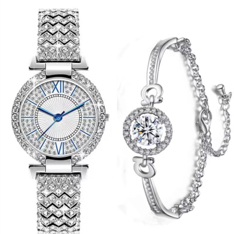 Full Diamond Women's Bracelet Luxury Trendy All-match Quartz Wrist Watch