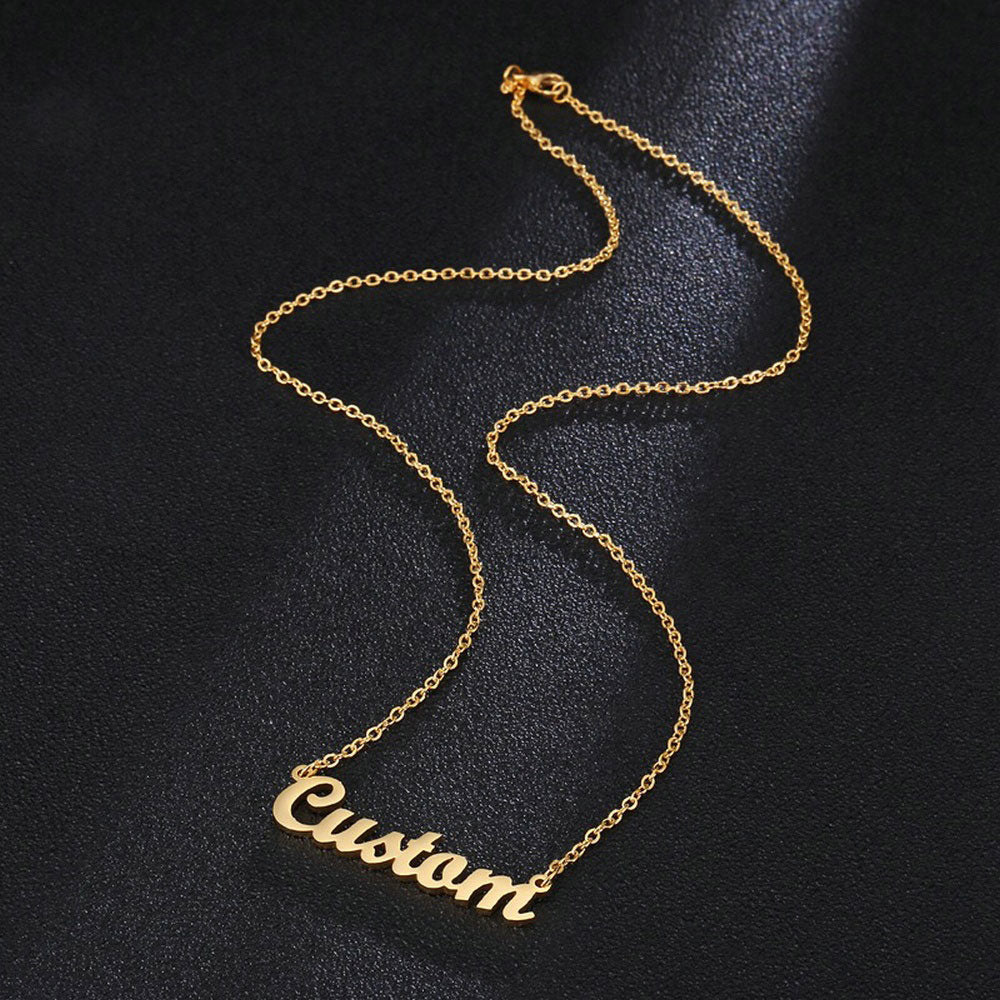 DIY Personalized Pendant  Name Necklace For Women Stainless Steel Jewelry Gold Plated Nameplate Chain Pendant Femme Mothers Girlfriend Gift