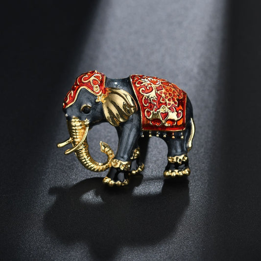 Drip Oil Vintage Enamel Elephant Brooch Accessories