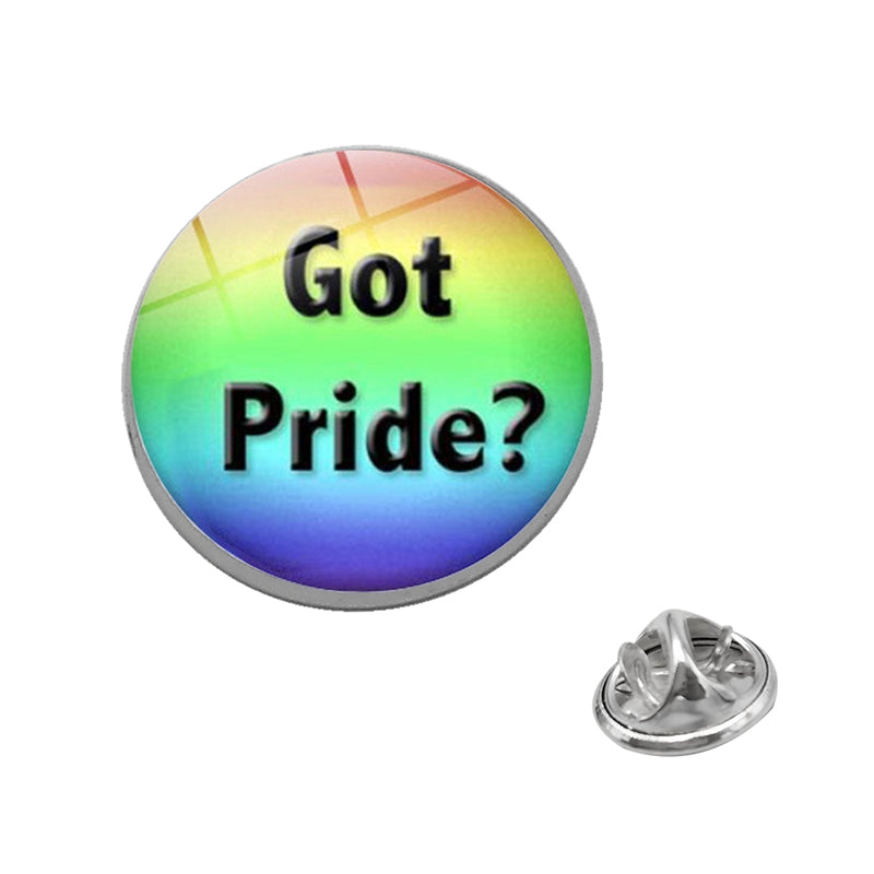 LGBT Pride Rainbow Glass Brooches Pins Lesbians Gays Bisexuals Transgender Round Badge Lapel Pin Jewelry