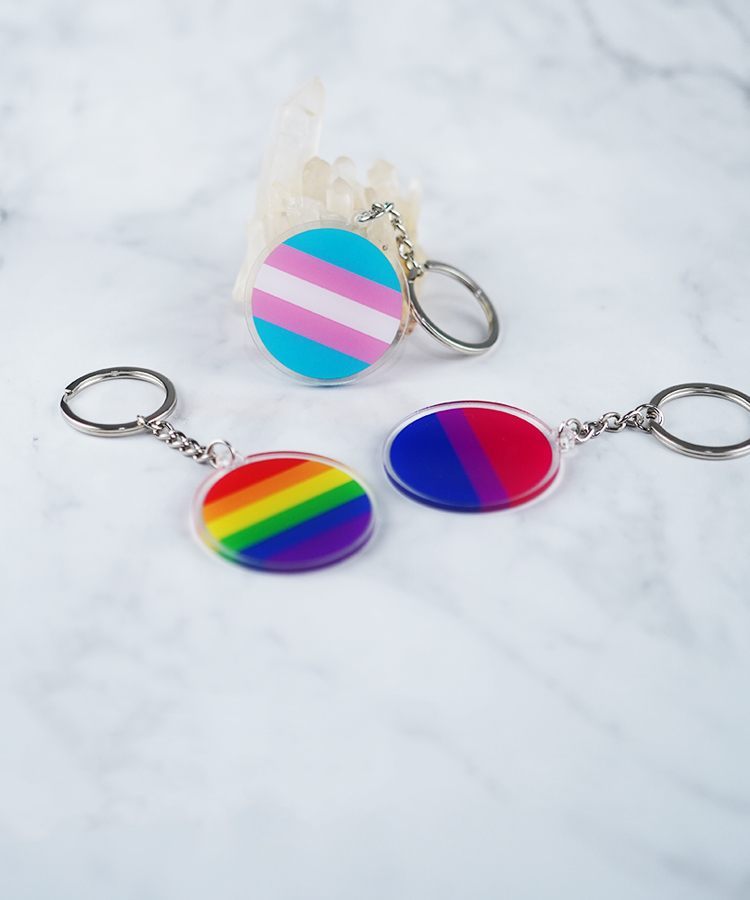 Bisexual Transgender LGBT Flag Pendant Key Ring