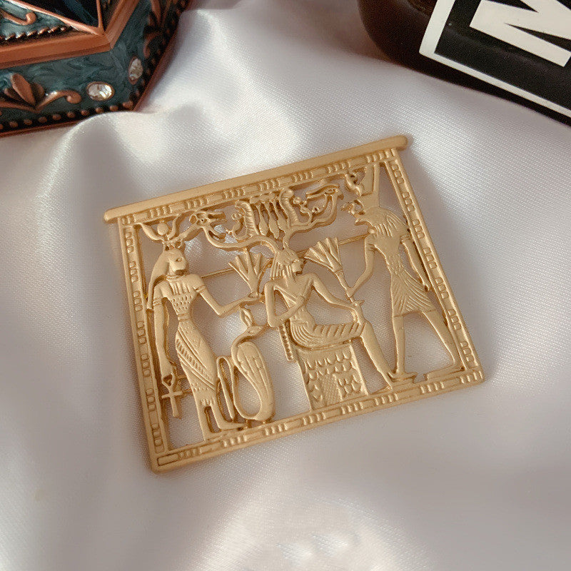 Egyptian Pharaoh Brooch With Minimalist Temperament