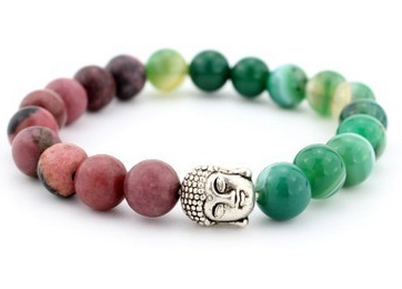 Europe and the United States fashion lava rock natural stone Buddha head Golden Buddha men and women bracelet