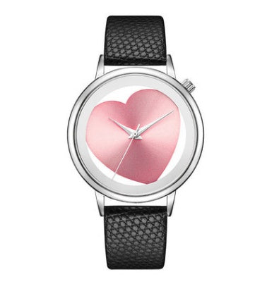 Elegant Heart-Shaped Hollow Out Quartz Watch