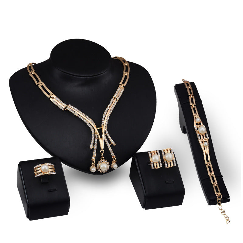 Personalized Fashion Jewelry Set Alloy Necklace Four-piece Set