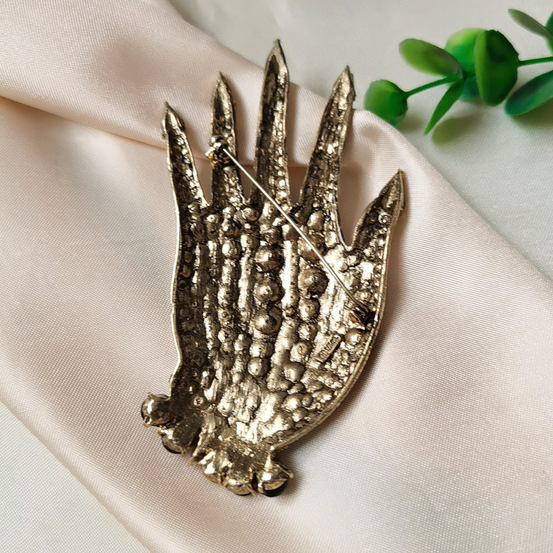 Metal Full Diamond Palm Brooch Creative Rhinestone