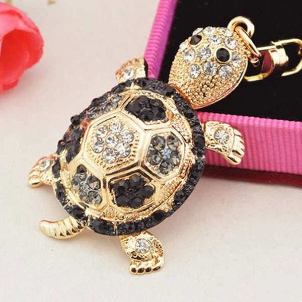 Novelty Rhinestone Tortoise Keychain