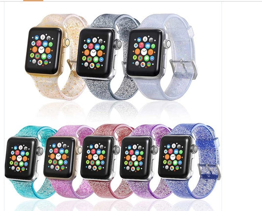 Smart watch strap silicone glitter strap