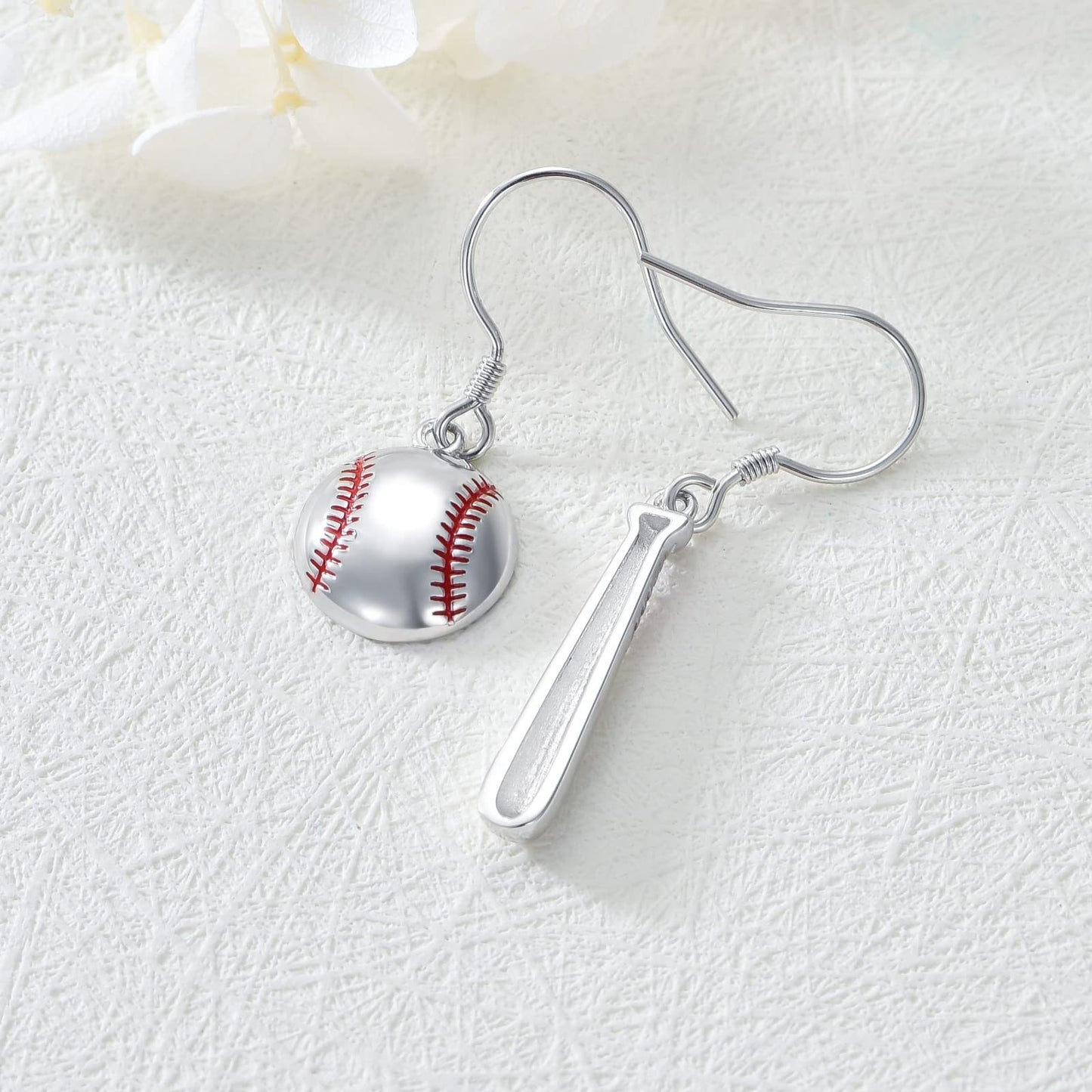 Baseball Earrings for Women Sterling Silver Baseball Bat Earrings Sport Lover Jewelry Gifts