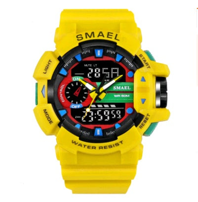 Fashion sports waterproof double display men's watch multi-function LED electronic watch