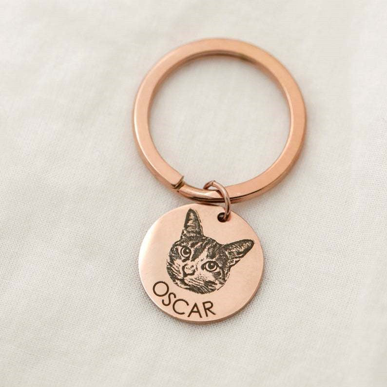 Pet Cat And Dog Photo Name Commemorative Bag Charm