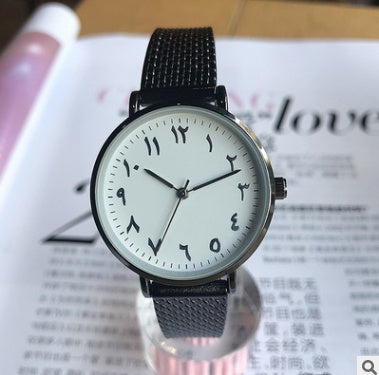 New fashion trend business casual men and women watch men's watch wild simple strange number couple watch women