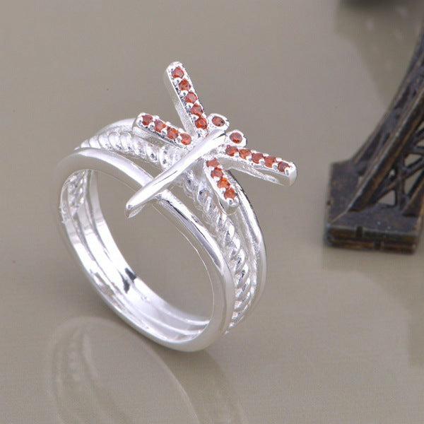 925 Silver Plated Ring European And American Ornament