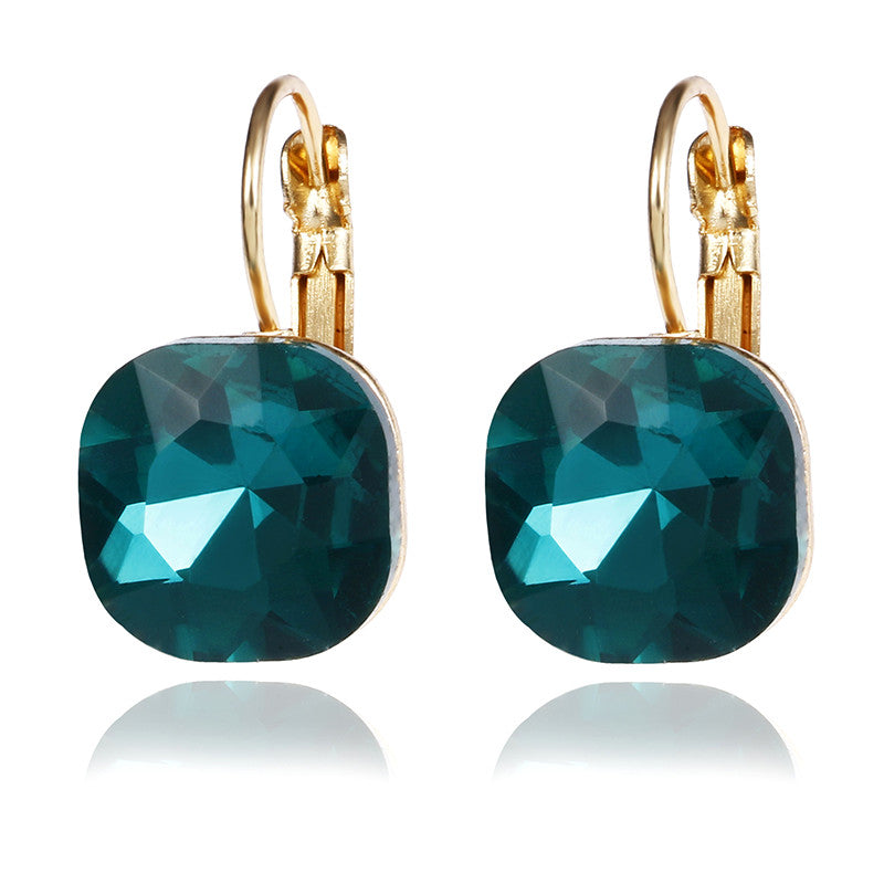 Fashion Gold Color Earring For Women Crystal Cubic Zirconia Stud Earrings