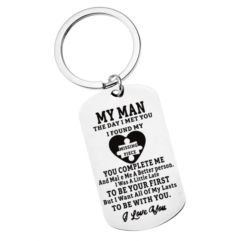 Stainless Steel Key Ring Valentine's Day Anniversary Birthday Wedding Thanksgiving Gift