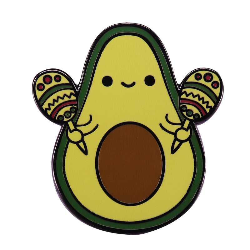 Avocado Play Game Brooch Creative Vegan Badge