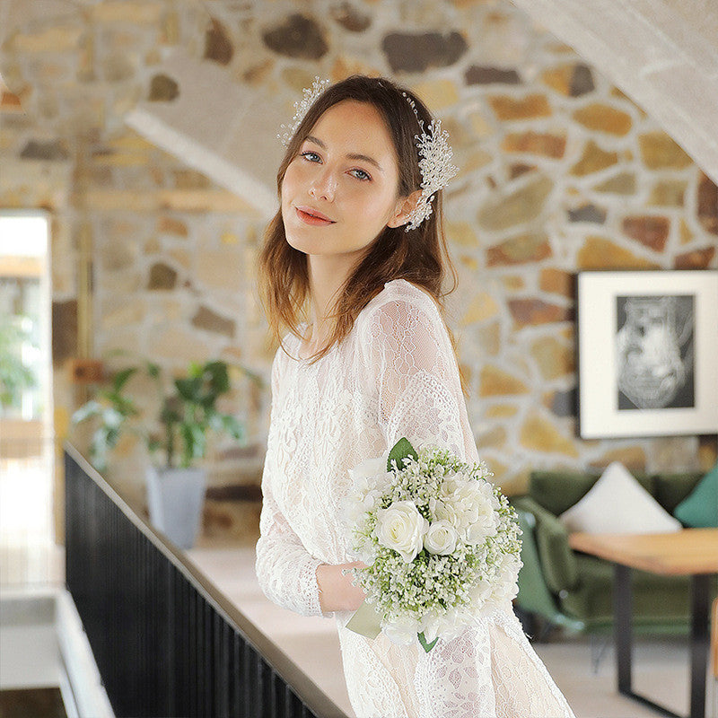 Hand-woven Rhinestone Headband Wedding Dress Headdress