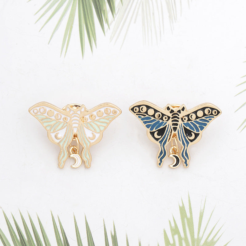 Creative Drip Oil Butterfly Moth Shape Paint Brooch