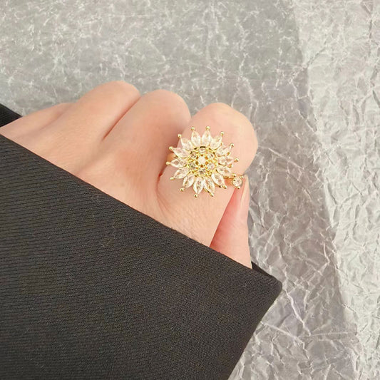 Everbloom Rotating Ring 18k Gold S925 Sterling Silver