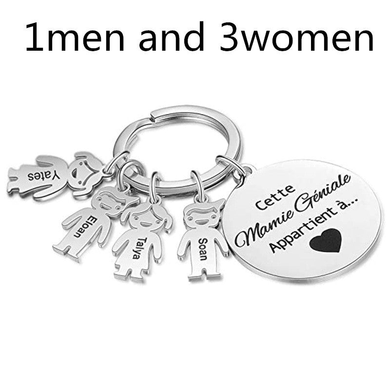 Stainless Steel Boy and Girl Keychain