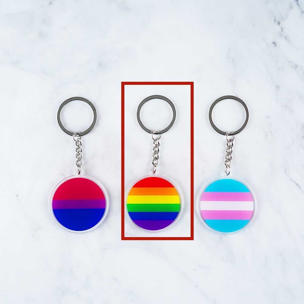 Bisexual Transgender LGBT Flag Pendant Key Ring