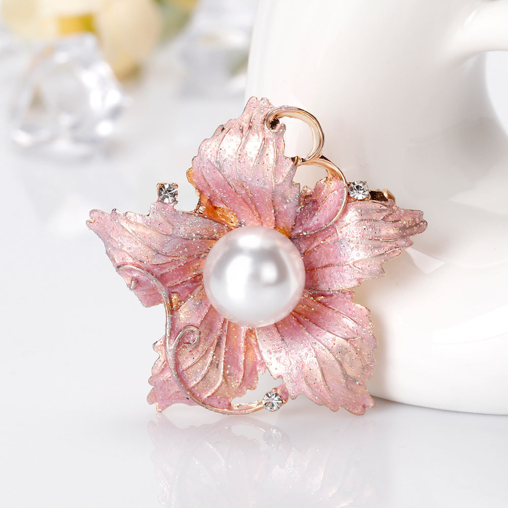 Dreamy Exquisitely Painted Oil Drop Flower Brooch