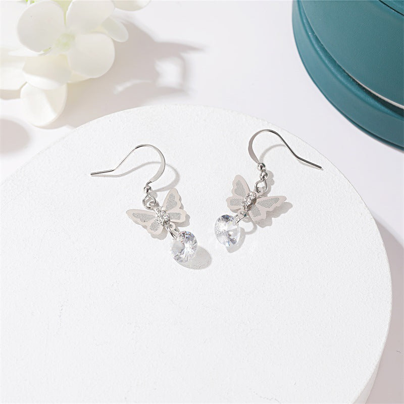 Zircon Earrings Temperament Fashion Short Earrings Earrings