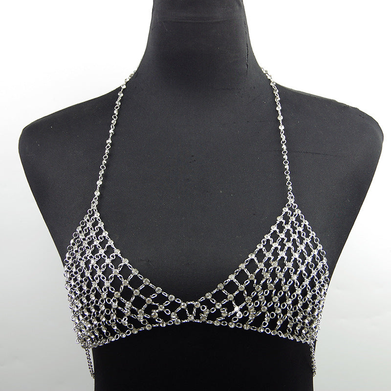 Leisure Nightclub Body Chains Artificial Diamond Chest Necklace